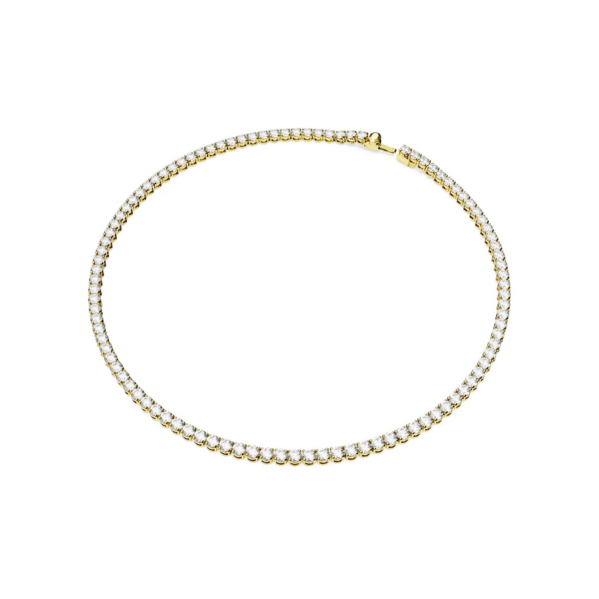 Swarovski Jewelry Matrix Gold Round Cut Tennis Necklace